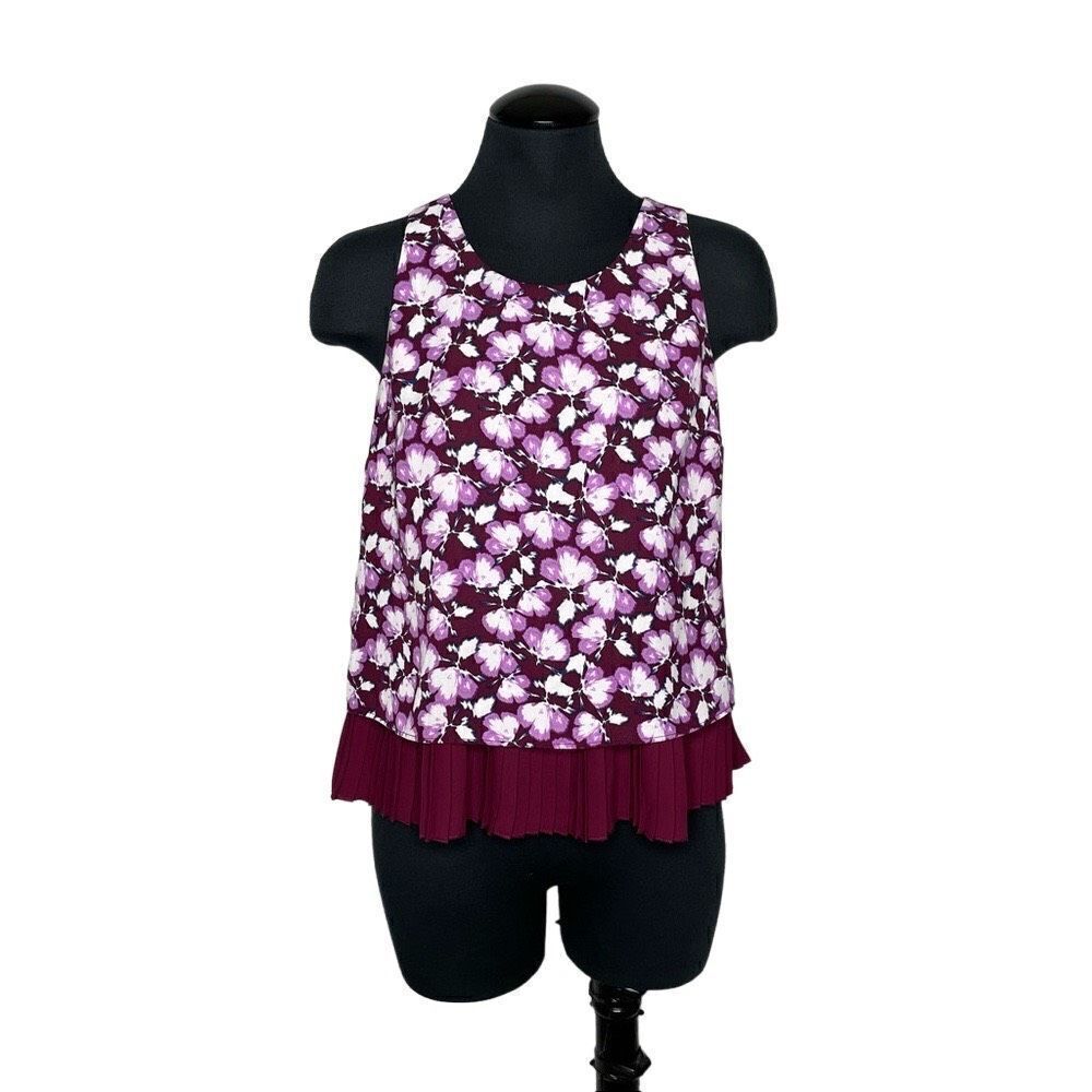 Banana Republic Factory Pleated Floral Camisole Blouse -‎ Women’s XS Petite